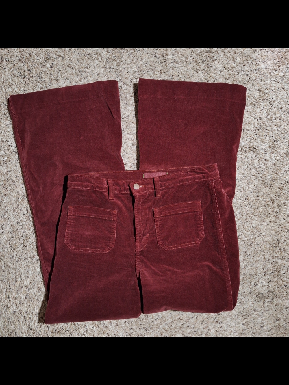 J Brand Ali High Rise Wide Leg Corduroy Pants Merlot - Size 30/31